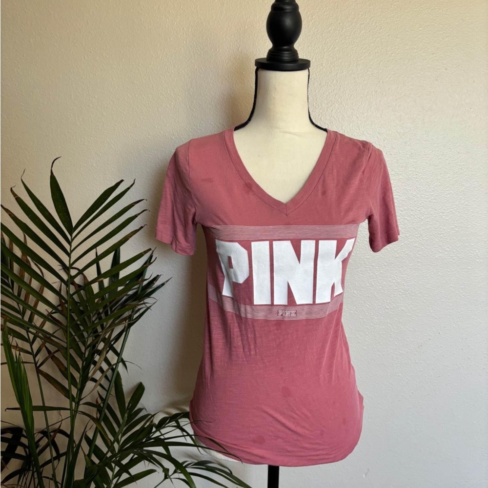 PINK Victoria's Secret V-Neck Tee - Dusty Rose